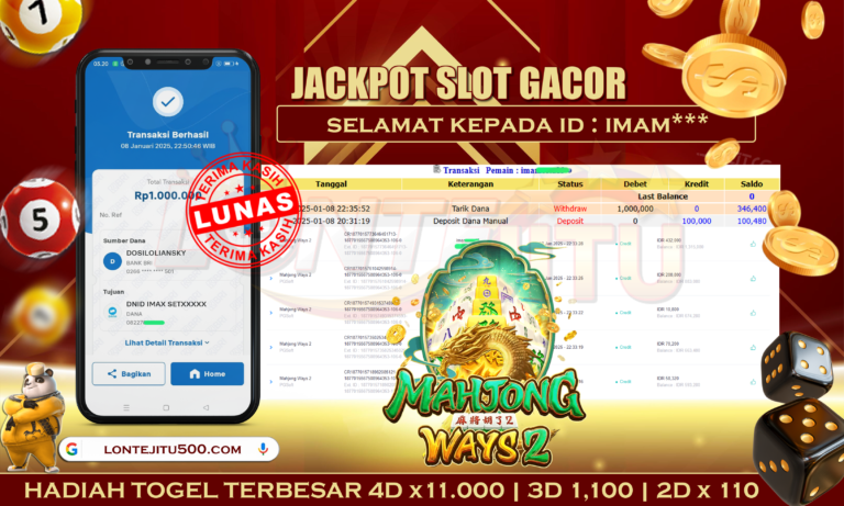 SLOT MAHJONG WAYS 2 – LONTEJITU 09 JANUARI 2025