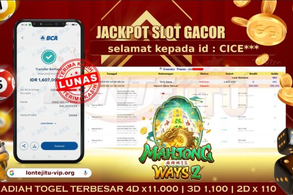 SLOT MAHJONG WAYS 2 – LONTEJITU 14 MEI 2025